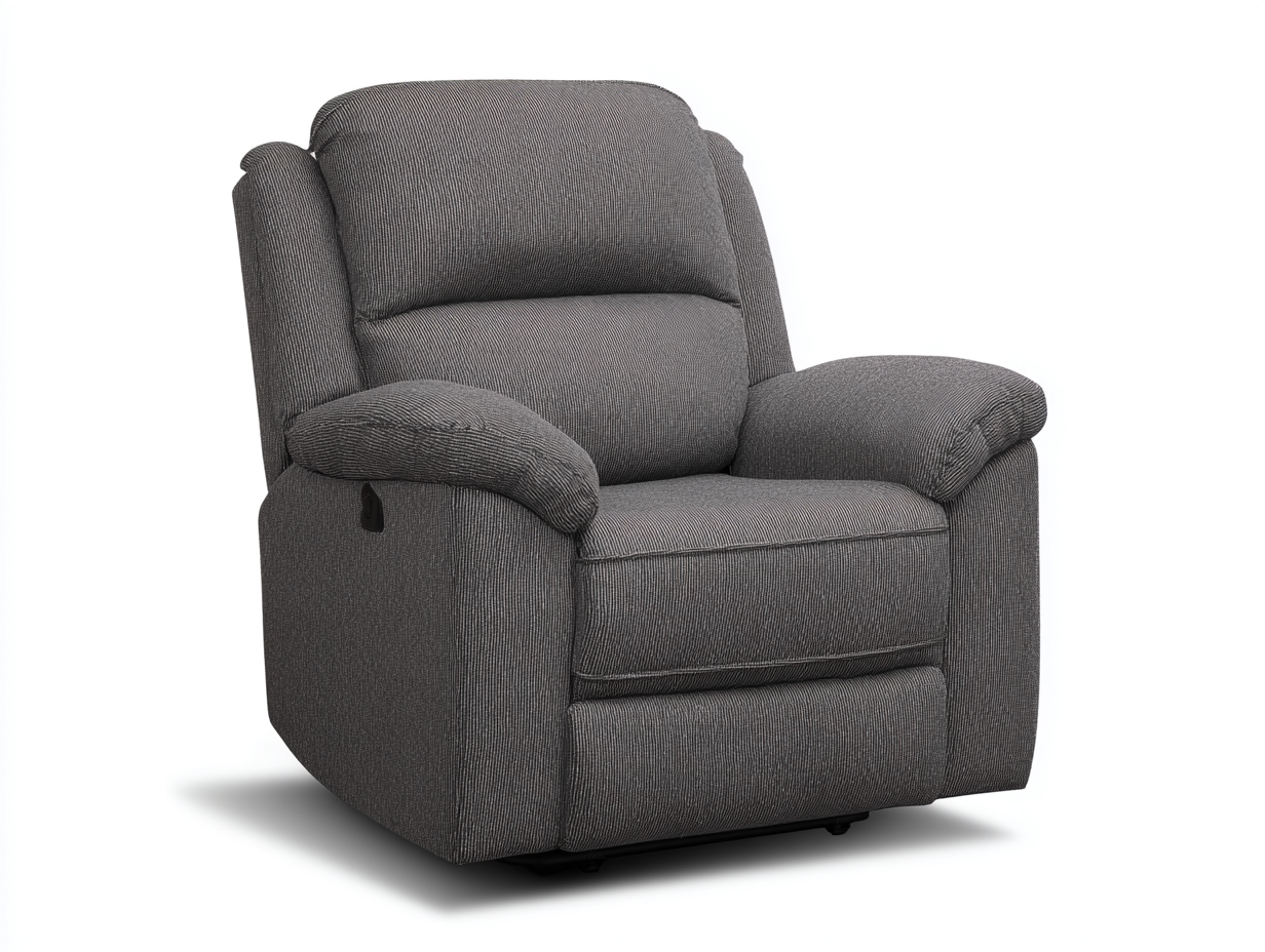 Poltrona reclinabile imbottita in tessuto 98x95x105 cm - grigio - design moderno per soggiorno-Villaano