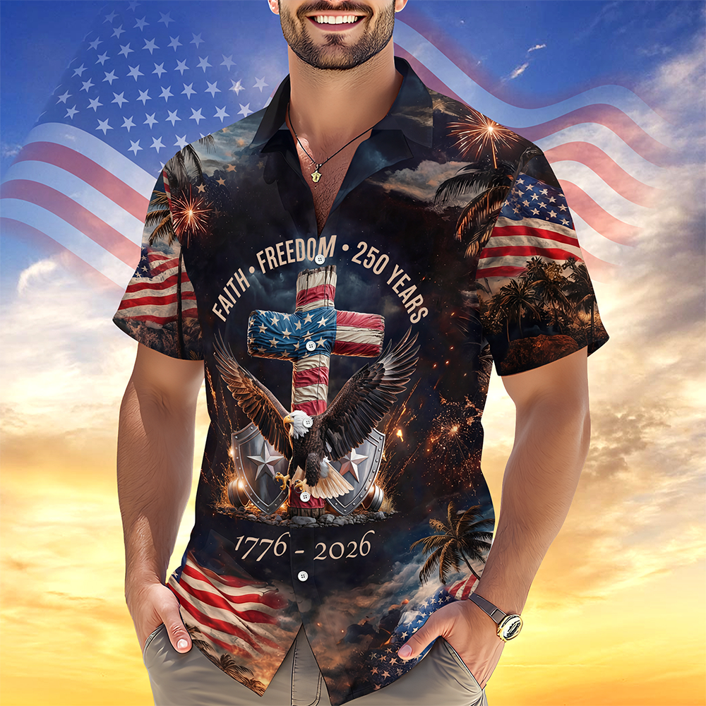 250 Years of Freedom 1776 - 2026 Eagle Patriotic Hawaii Shirt