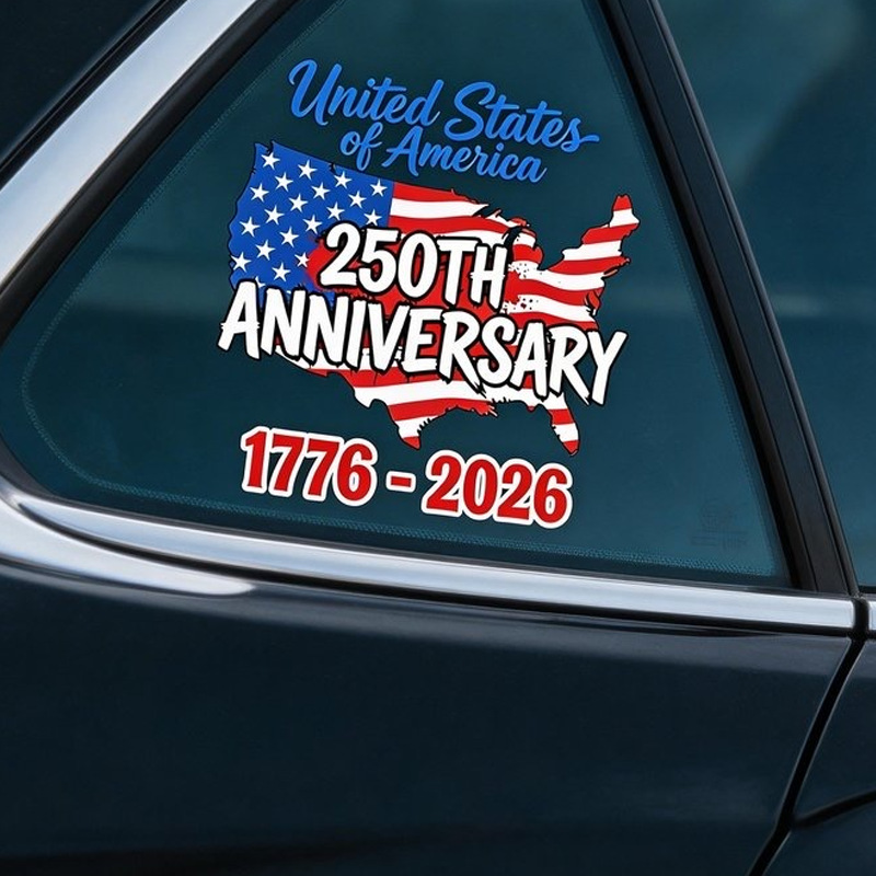USA 250th Anniversary Car Window Decal Sticker-America250