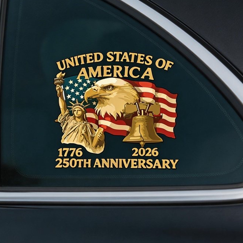 USA 250th Anniversary Car Window Decal Sticker