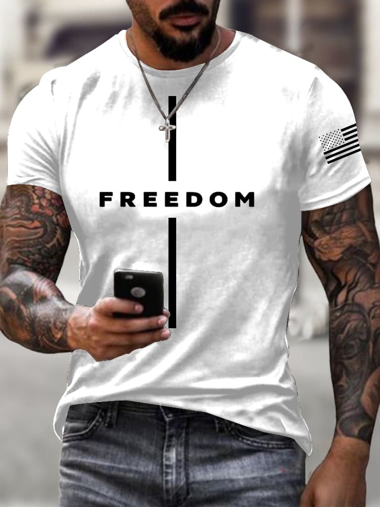 Men's freedom flag Print T-Shirt-America250