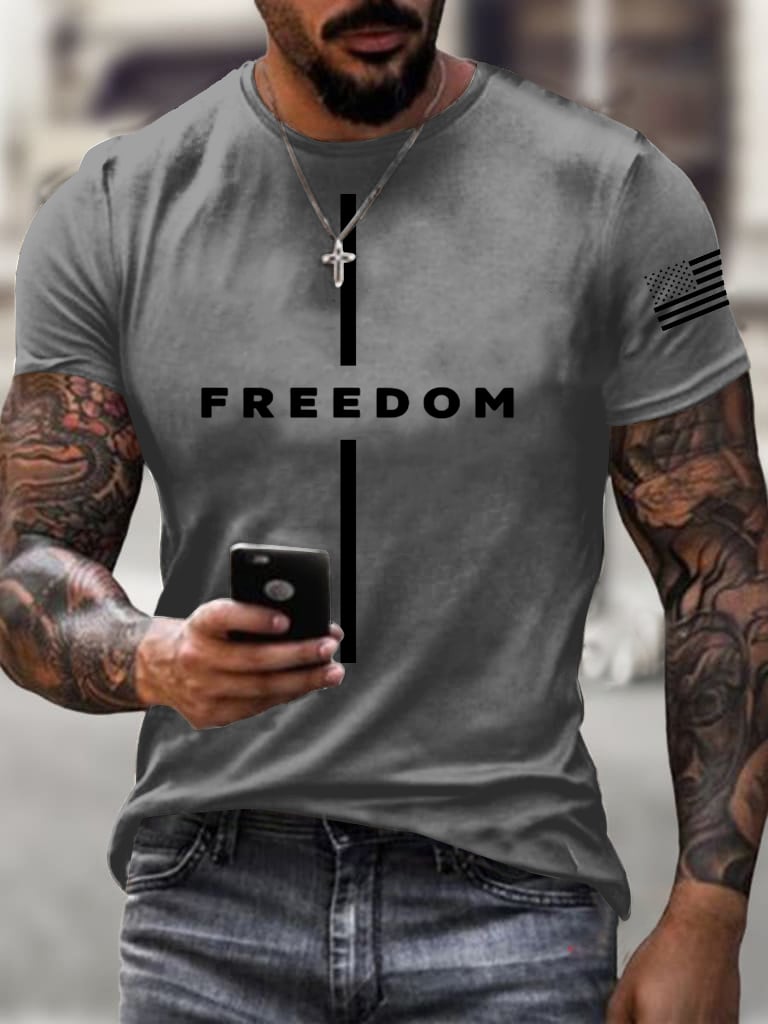 Men's freedom flag Print T-Shirt-America250