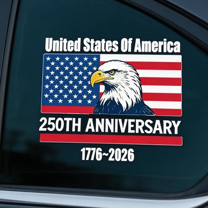 USA 250th Anniversary Car Window Decal Sticker