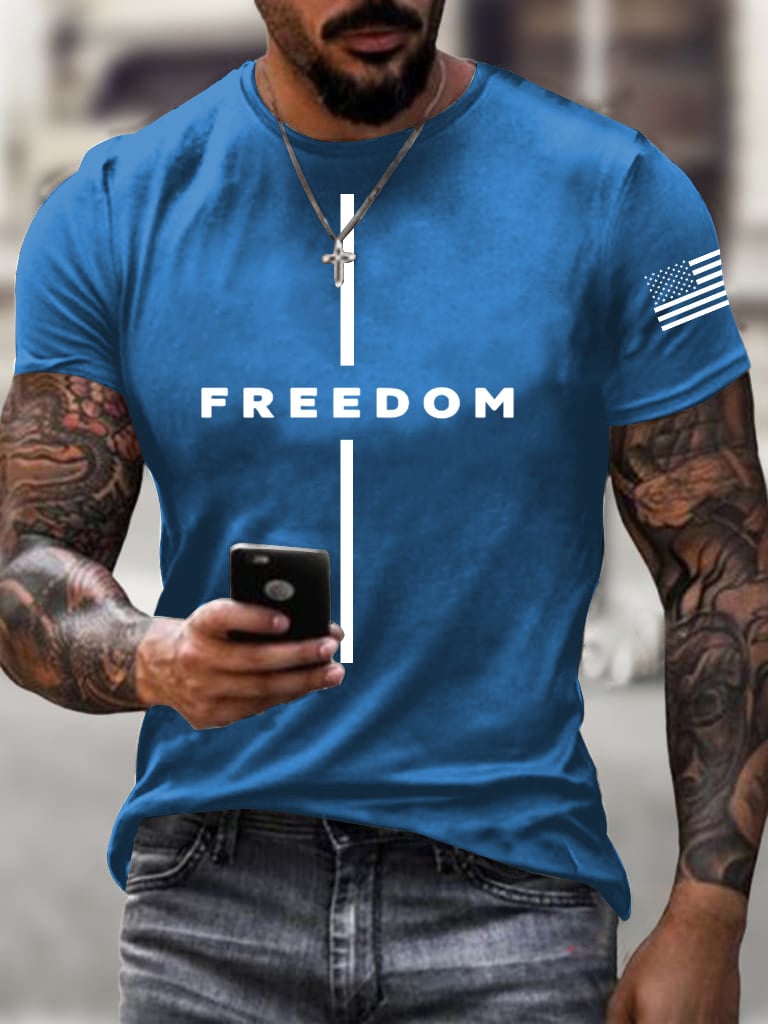Men's freedom flag Print T-Shirt-America250