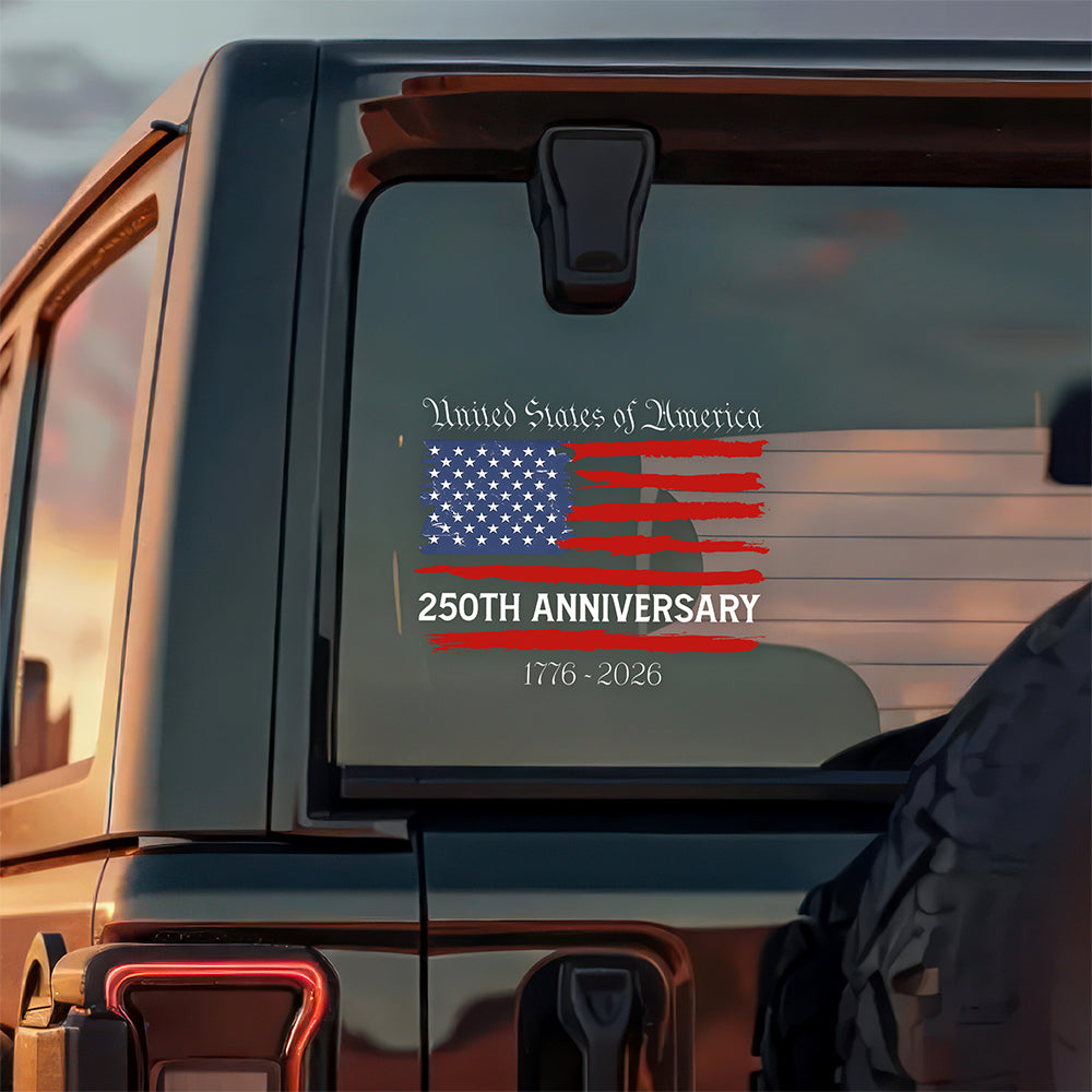 USA 250th Anniversary Car Window Decal Sticker