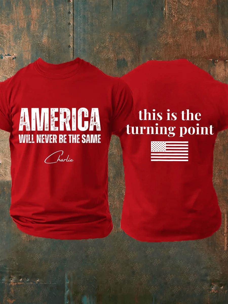 Men's FREEDOM Print short-sleeved T-shirt-America250