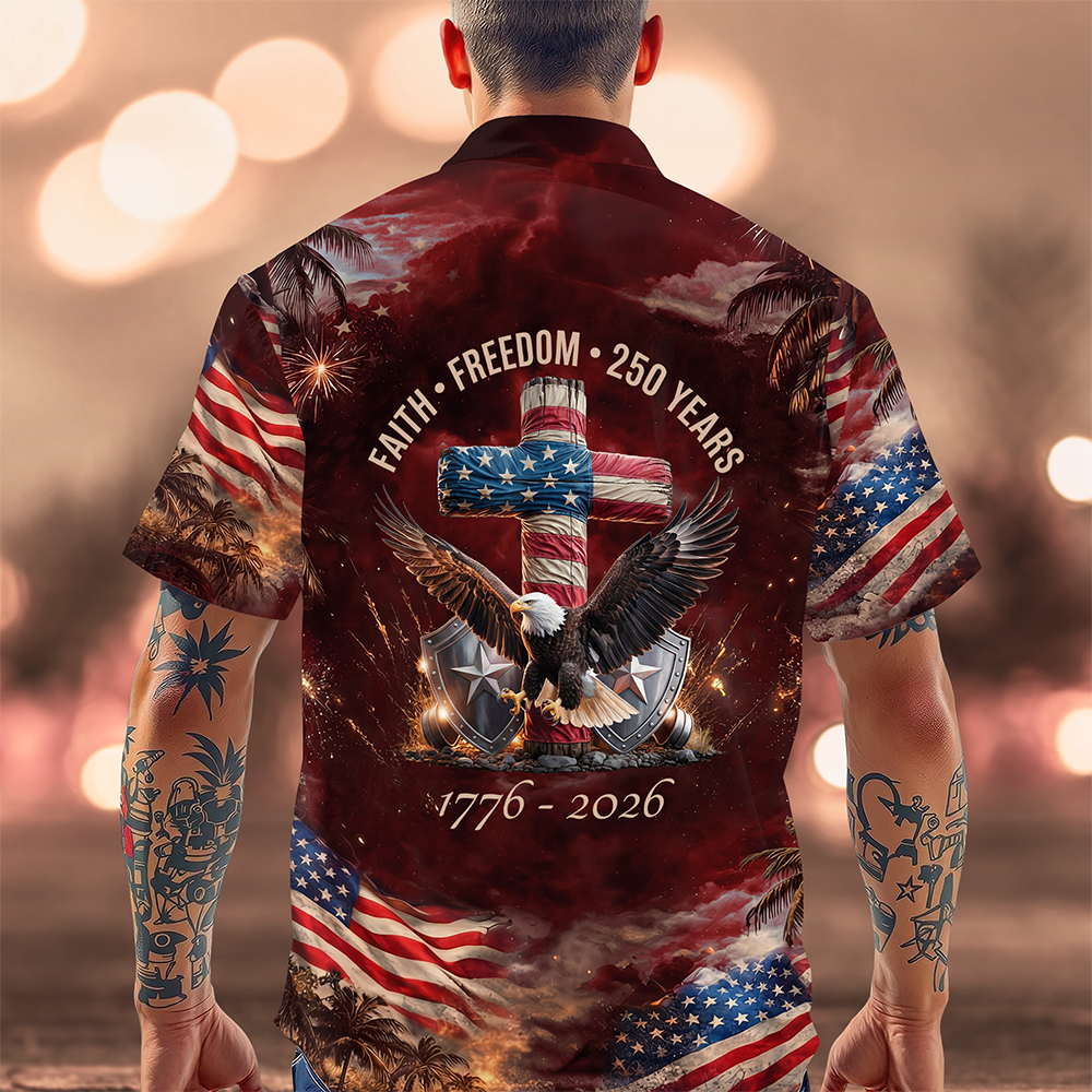 250 Years of Freedom 1776 - 2026 Eagle Patriotic Hawaii Shirt