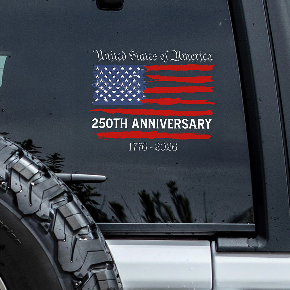 USA 250th Anniversary Car Window Decal Sticker-America250