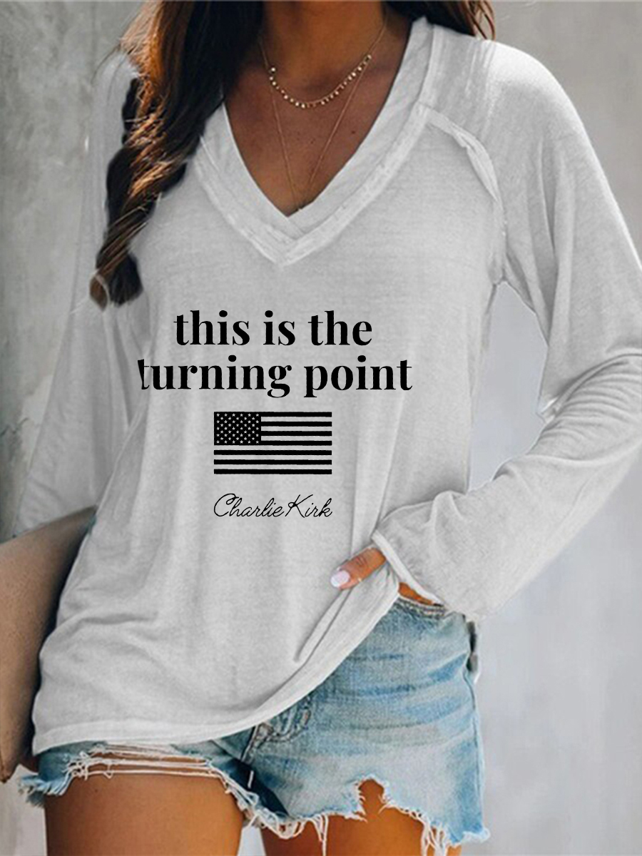 Women's patriotic  long sleeve t-shirt-America250