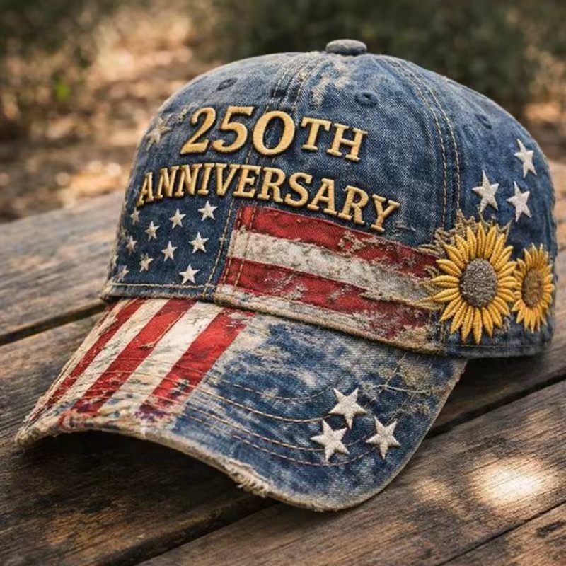 🏆Hand-Embroidered Artisan Cap💖US 250th Anniversary Casual Hat