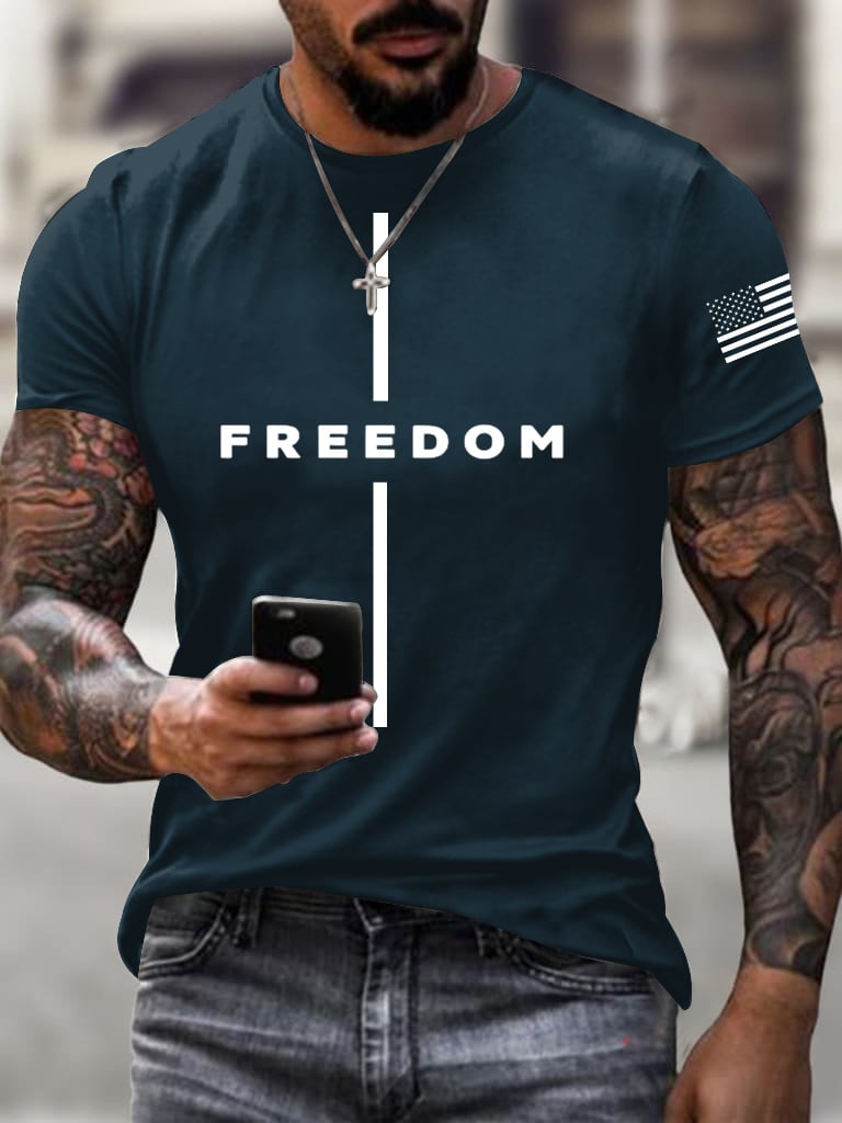 Men's freedom flag Print T-Shirt-America250