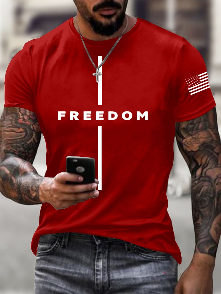 Men's freedom flag Print T-Shirt-America250