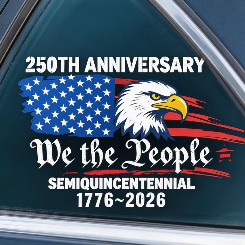 USA 250th Anniversary Car Window Decal Sticker-America250