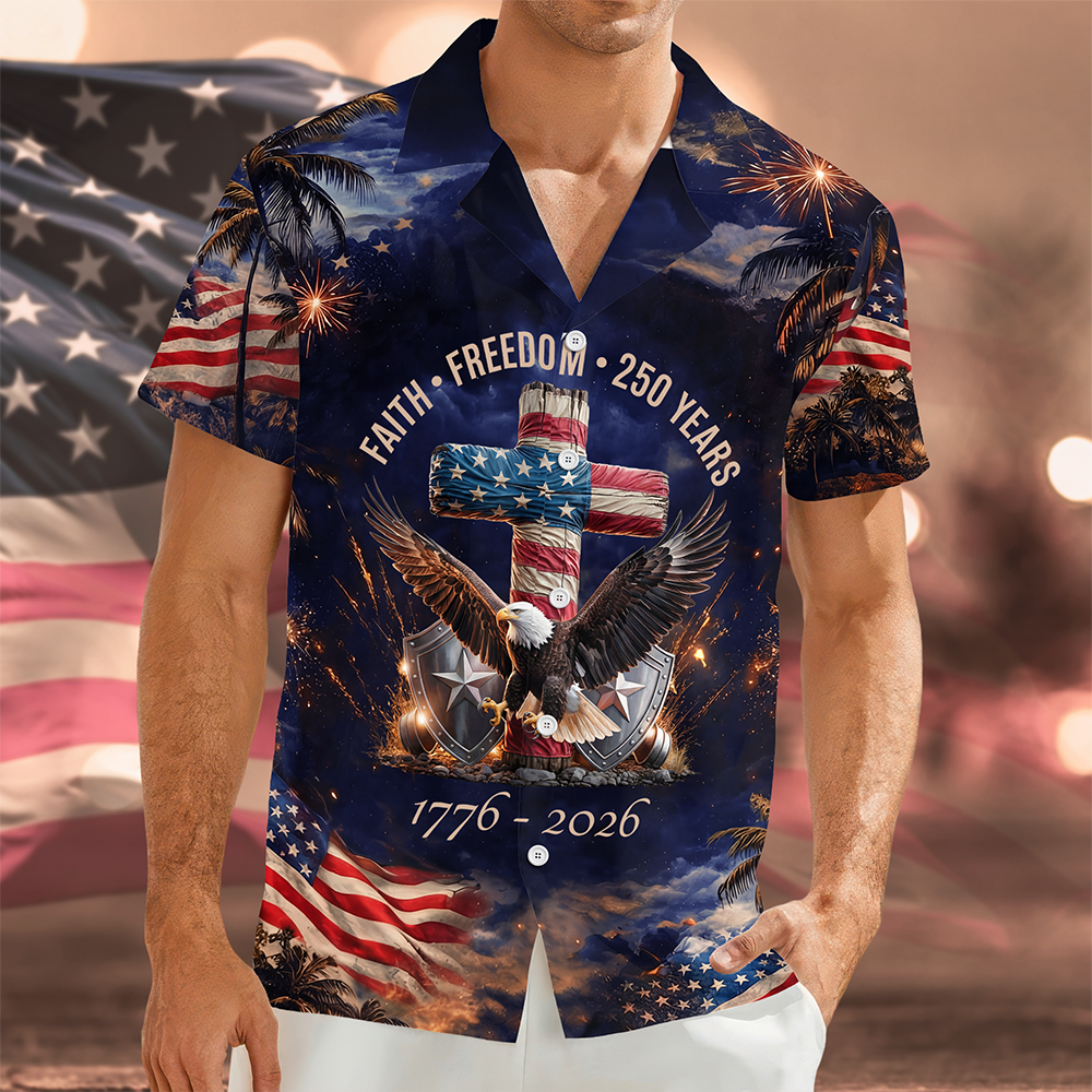 250 Years of Freedom 1776 - 2026 Eagle Patriotic Hawaii Shirt