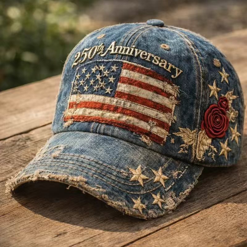 🏆Hand-Embroidered Artisan Cap💖US 250th Anniversary Casual Hat