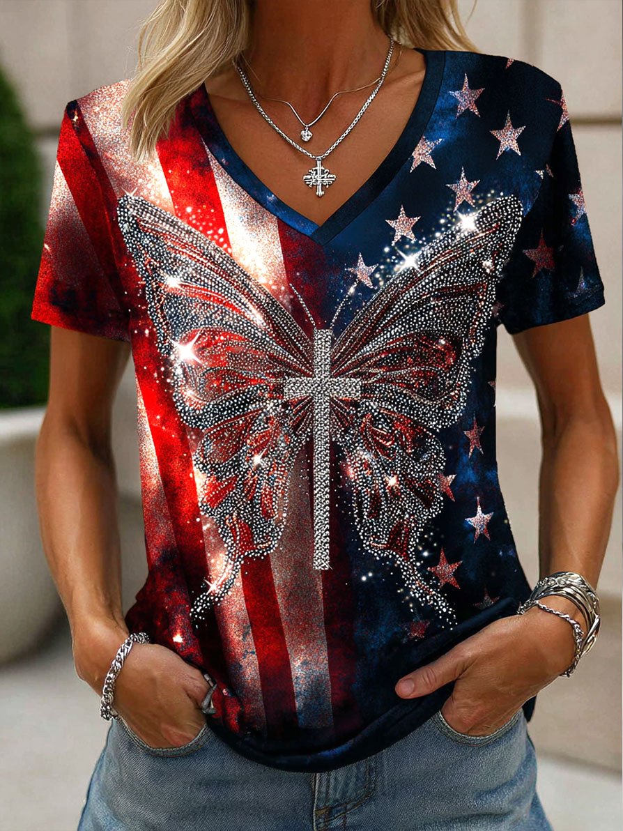 Women's Vintage Faith American Founding 250th Anniversary Short-Sleeved T-Shirt-America250