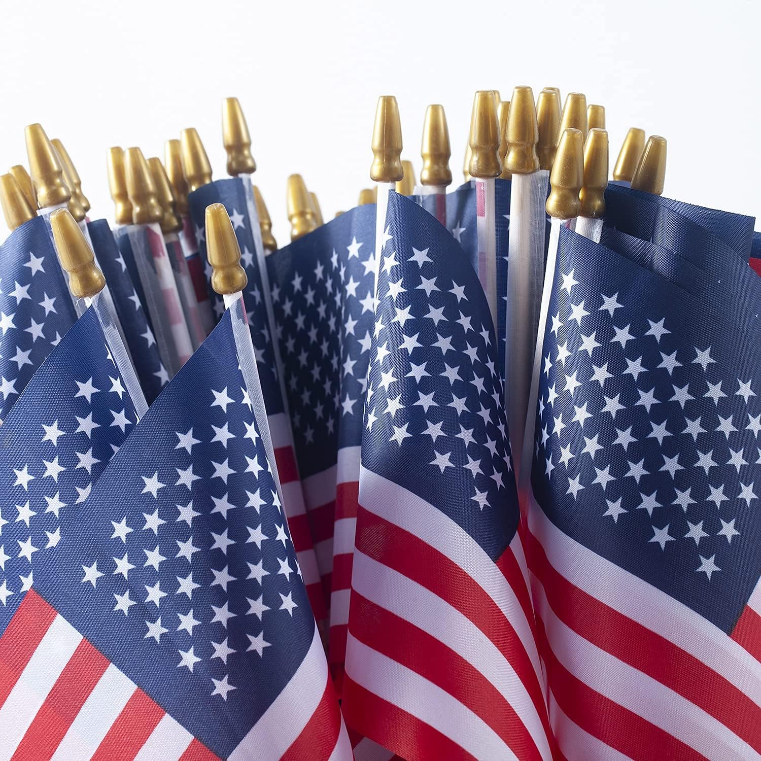 Handheld American Flags on Stick - 50 Pack 4x6"-America250