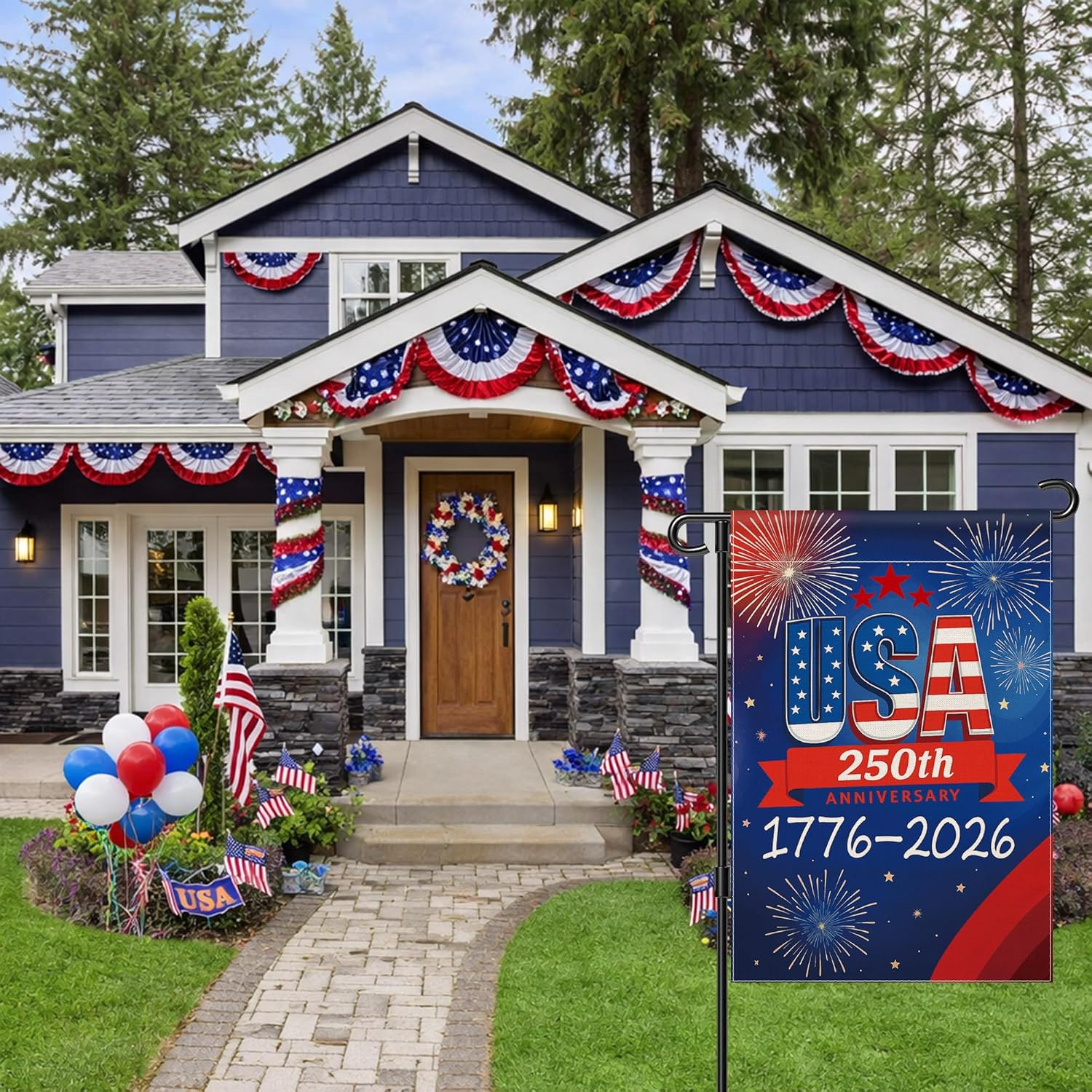250 Years USA Garden Flag, America 250th Anniversary-America250