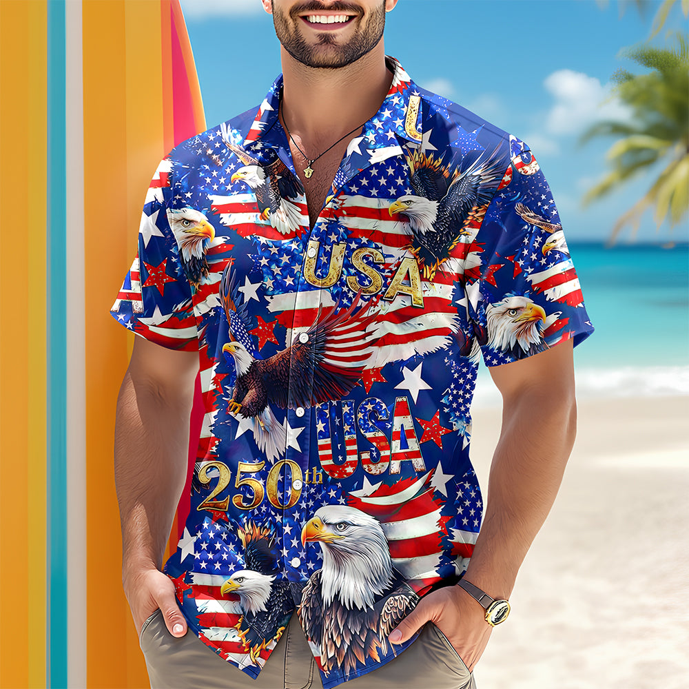USA 250 Anniversary Eagle 1776-2026 Patriotic Hawaii Shirt