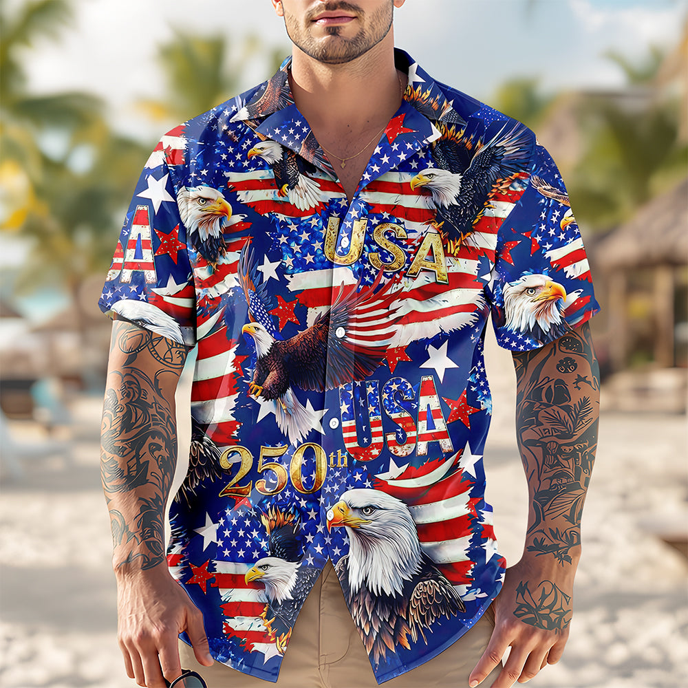 USA 250 Anniversary Eagle 1776-2026 Patriotic Hawaii Shirt
