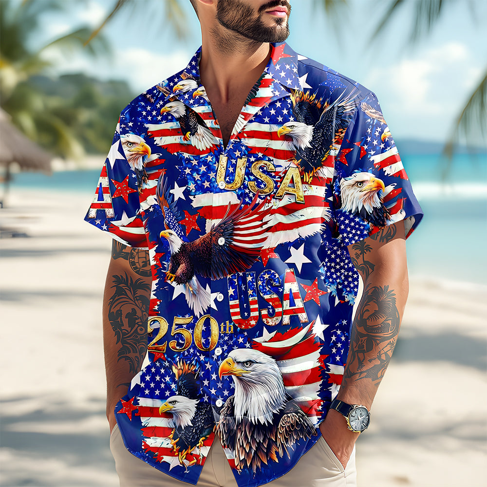 USA 250 Anniversary Eagle 1776-2026 Patriotic Hawaii Shirt