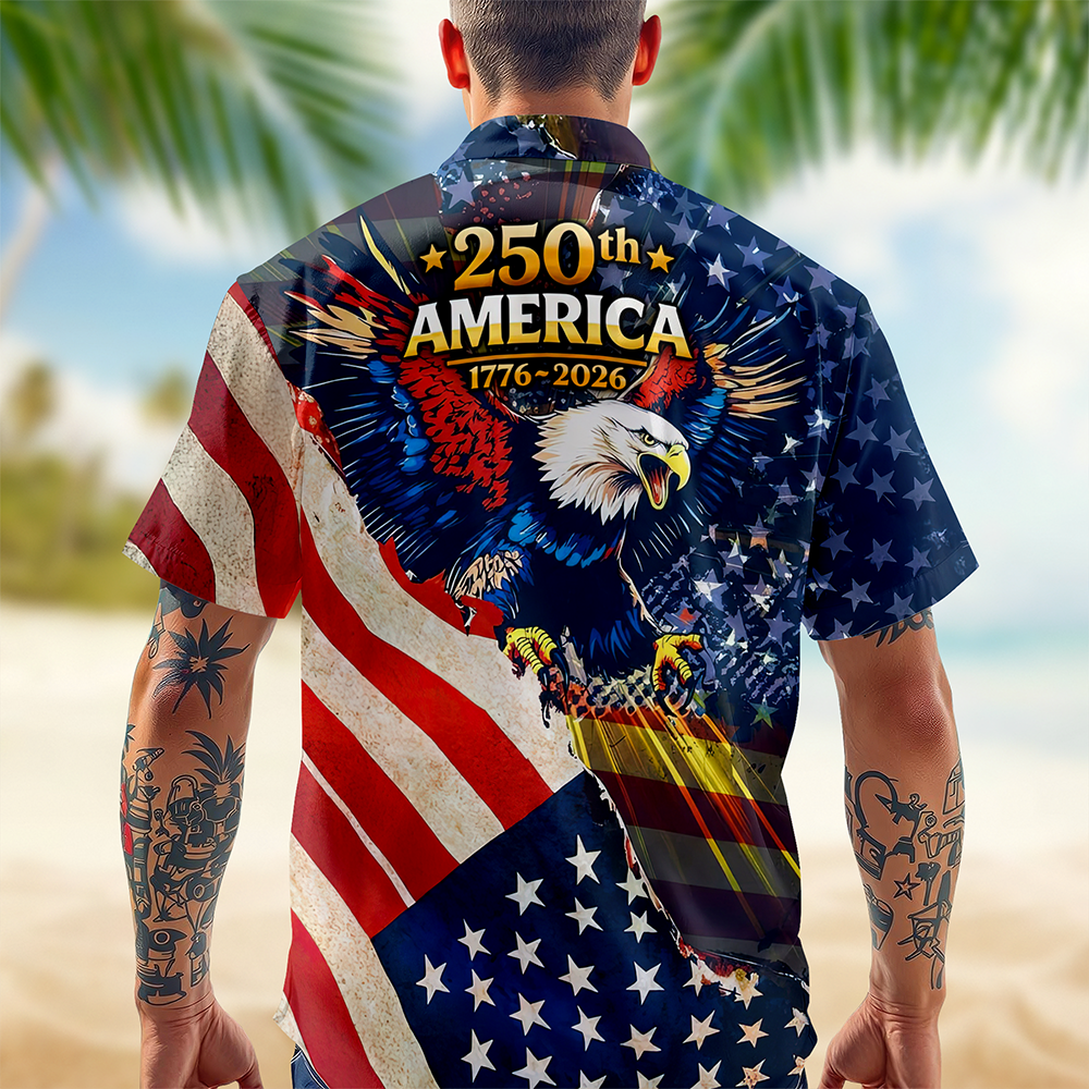 Patriotic 250th America 1776-2026 Eagle Hawaii Shirt-America250