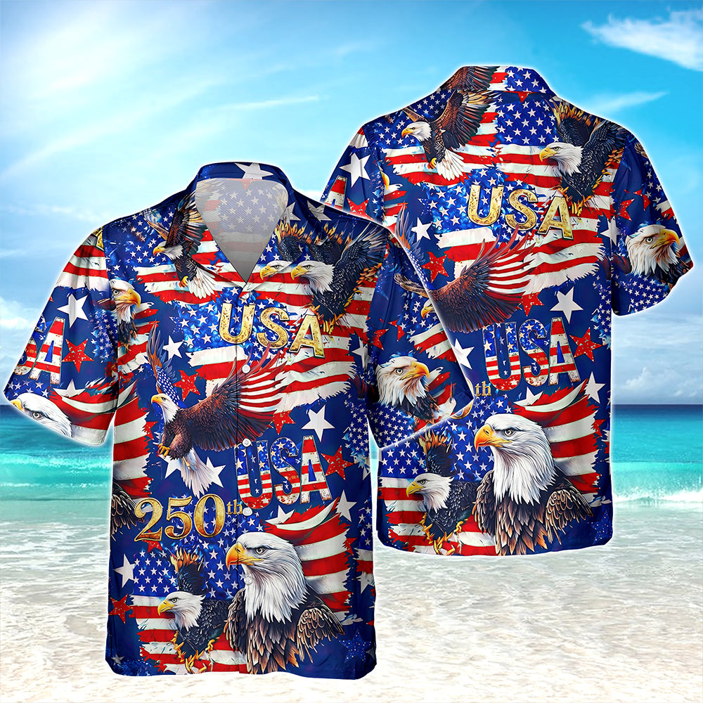 USA 250 Anniversary Eagle 1776-2026 Patriotic Hawaii Shirt