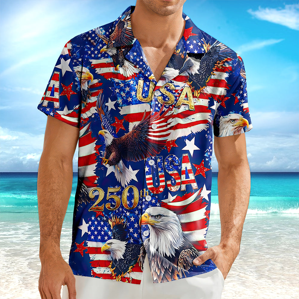 USA 250 Anniversary Eagle 1776-2026 Patriotic Hawaii Shirt-America250