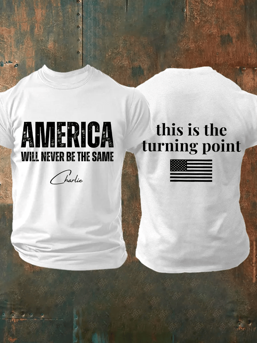 Men's FREEDOM Print short-sleeved T-shirt-America250