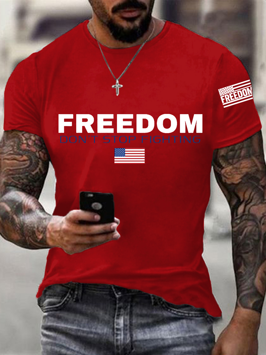 Men's Freedom Don't Stop Fighting R.I.P C.K Tee-America250