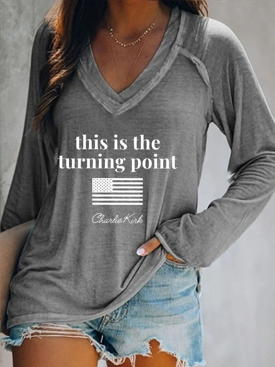 Women's patriotic  long sleeve t-shirt-America250