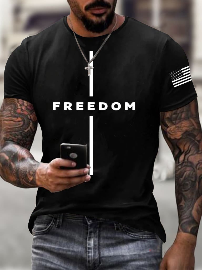 Men's freedom flag Print T-Shirt-America250