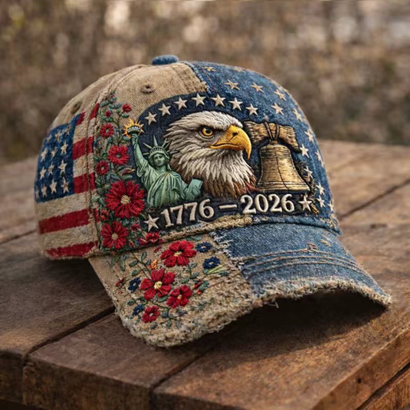 🏆Hand-Embroidered Artisan Cap💖US 250th Anniversary Casual Hat
