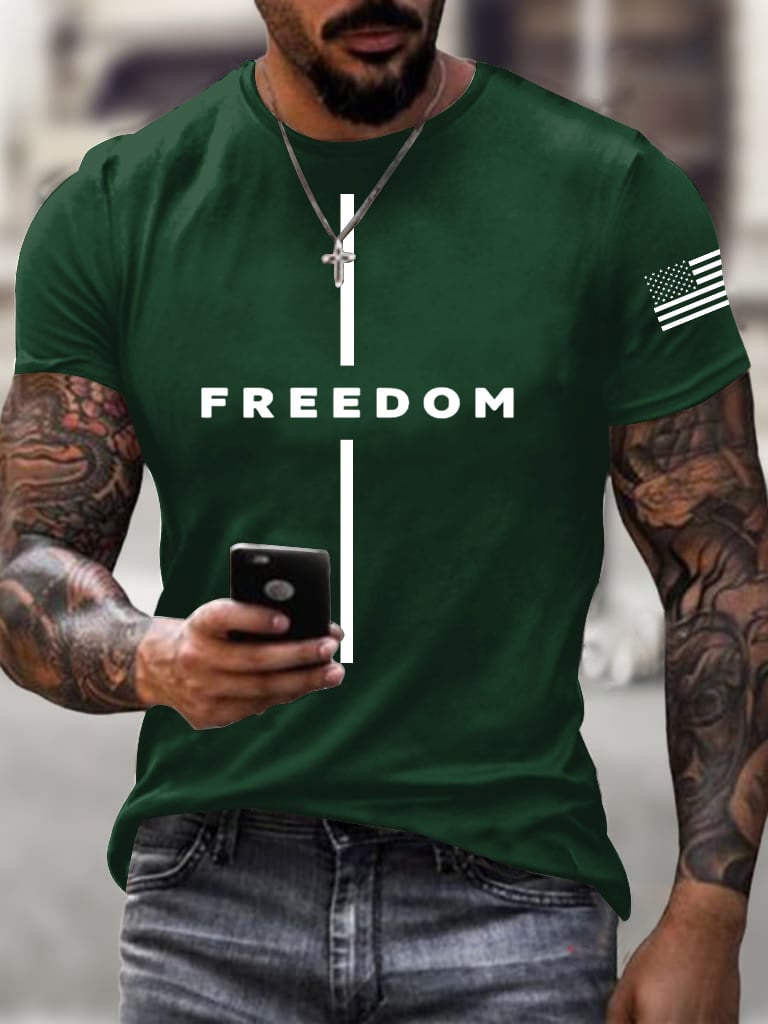 Men's freedom flag Print T-Shirt-America250