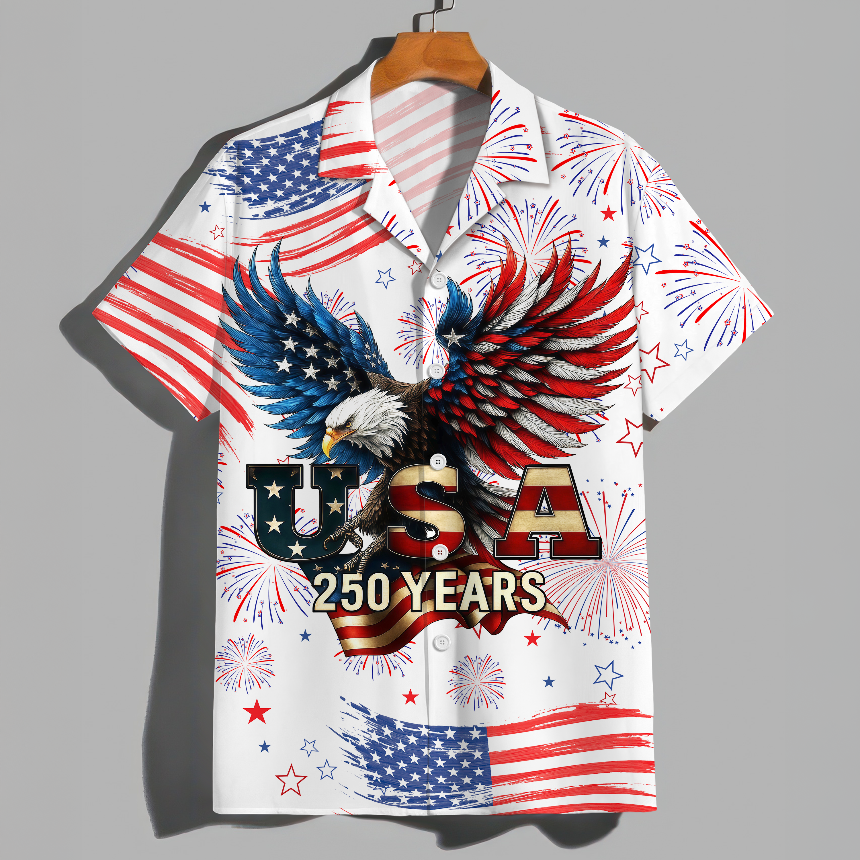 Patriotic Bald Eagle USA 250 Years Hawaii Shirt