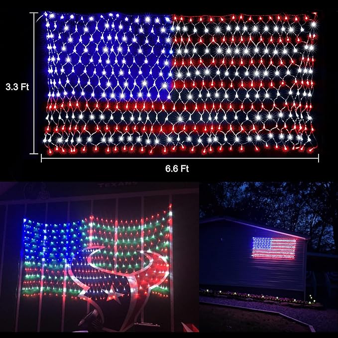 Huge Outdoor LED American Flag with 420 Super Bright Waterproof 6.5x3.3 Feet-America250