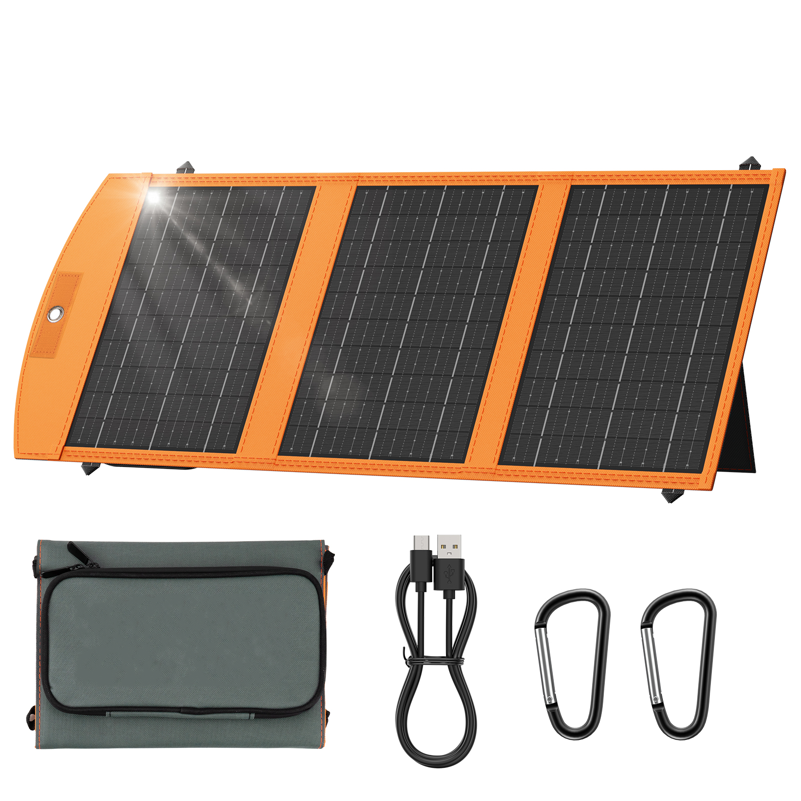 Solar Panels 30W Portable Foldable Solar Charger with 5V USB-A and USB-C Fast