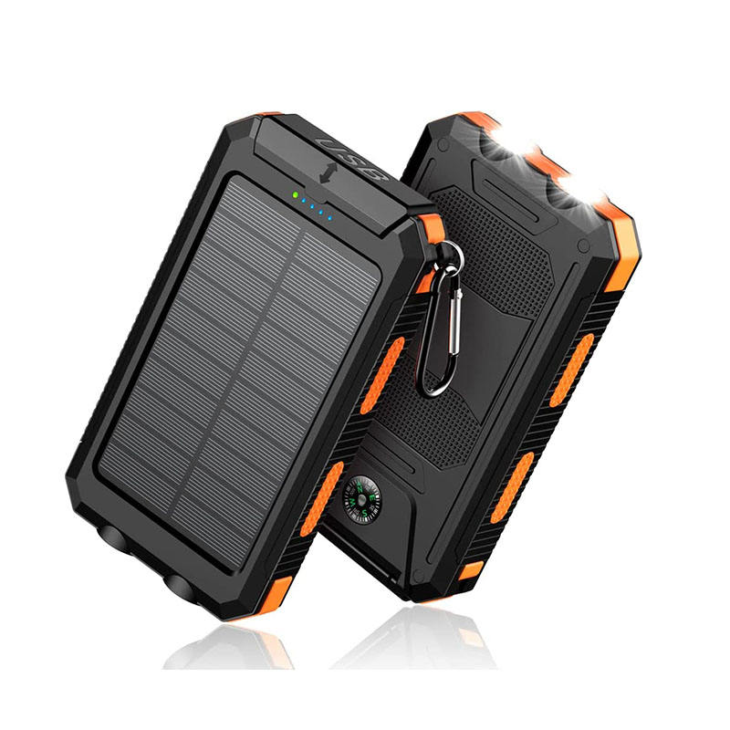 Waterproof Outdoor Solar Power Bank 20000mAh Dual USB Travel Outdoor Solar Mobile Phone Charger Solar Powerbanks for Camping-quacoa