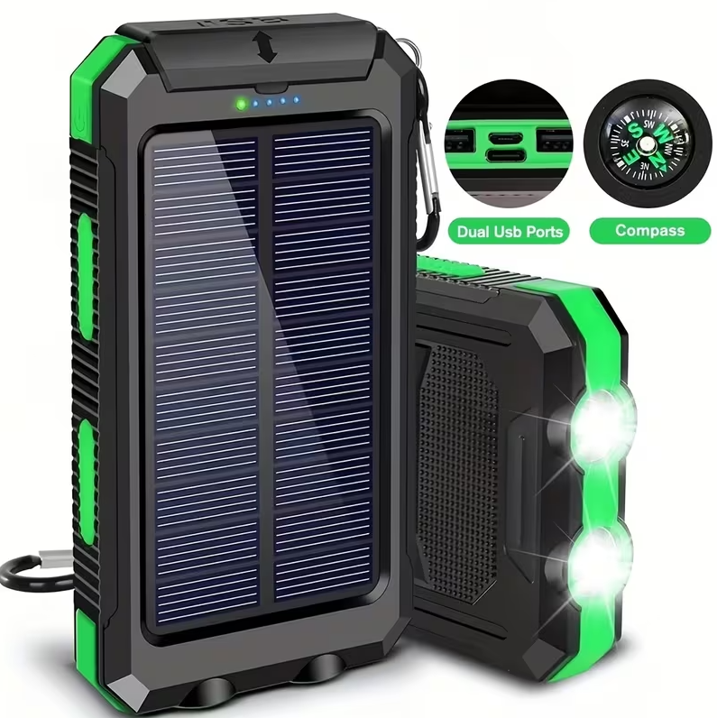 Custom Factory Fast Charging Dual USB Solar Power Bank 20000mAh Hot Sale Emergency Polymer Battery Solar Chargers