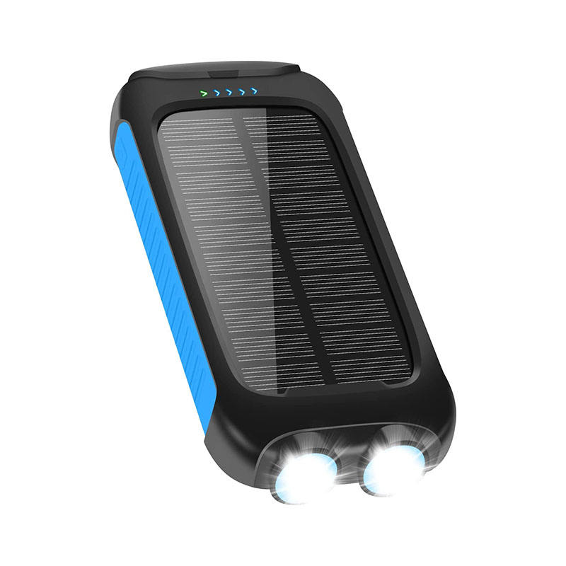 2026 New Factory Directly Wholesale Dual Usb Solar Power Bank 20000mAh Led Flashlight Battery Charger Solar Cell Phone Charger-quacoa