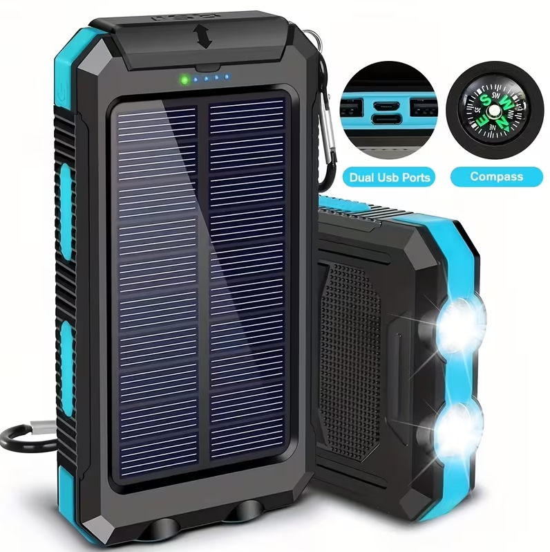 Custom Factory Fast Charging Dual USB Solar Power Bank 20000mAh Hot Sale Emergency Polymer Battery Solar Chargers