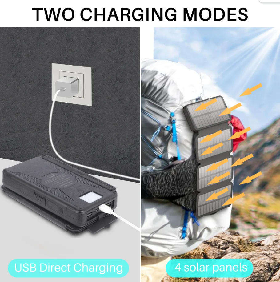 Efficient Solar Charging Panels Magnetic with 30000Mah Power Banks Mobile Phone Charger Super Fast Charging for Outdoors Camping