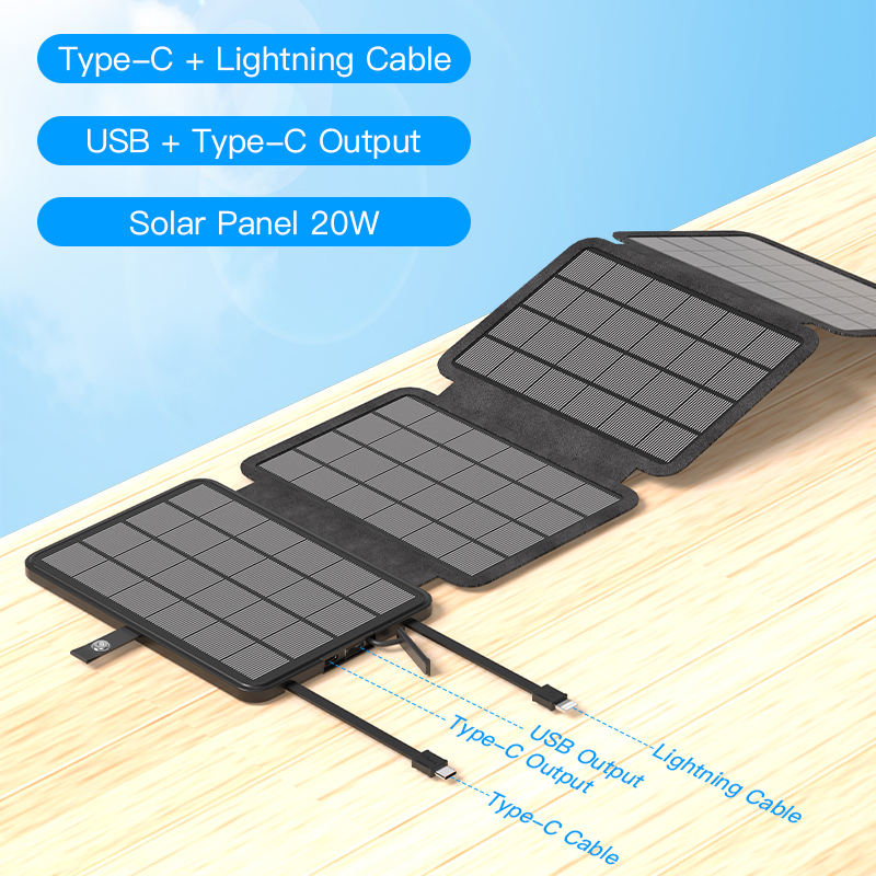 22.5W Super Fast Charge 14W Solar Panel &Wireless Solar Power Bank Suit Increase Solar Panels More Efficient Solar Charging-quacoa