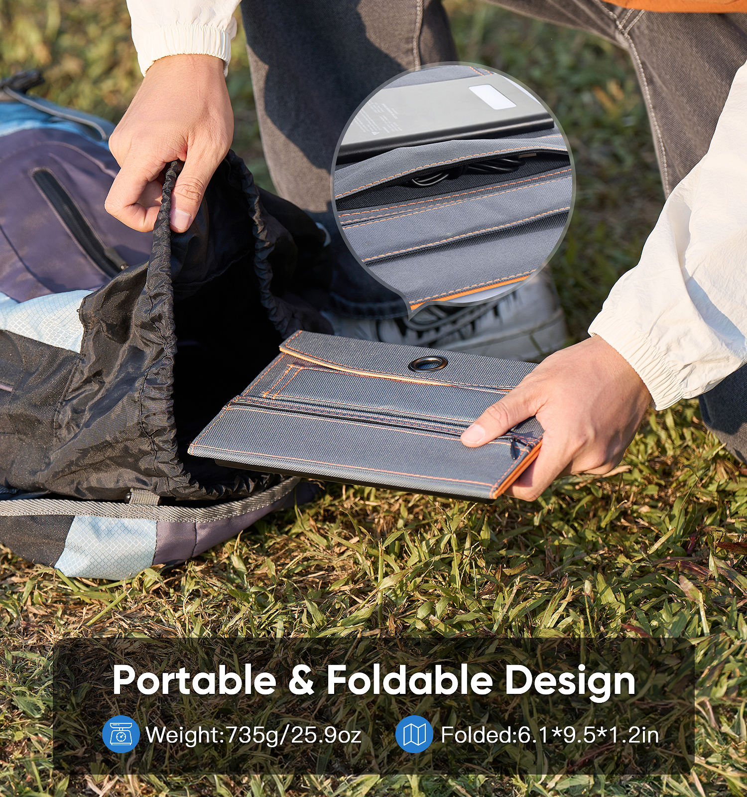 2025 New Fast Solar Charging 10W Solar Panel Portable Foldable with 10000mAh Power Bank Dual USB-A Type C Powerbank-quacoa