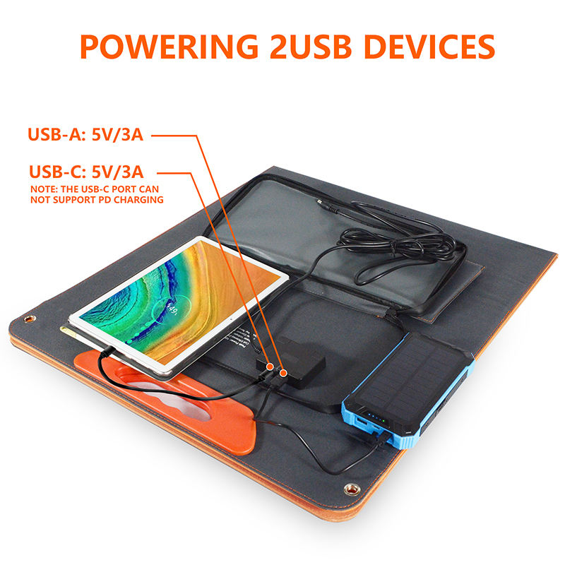 High Quality Factory Price Monocrystalline ETFE Type Black 60W Folding Solar Panel for Camping Travel-quacoa