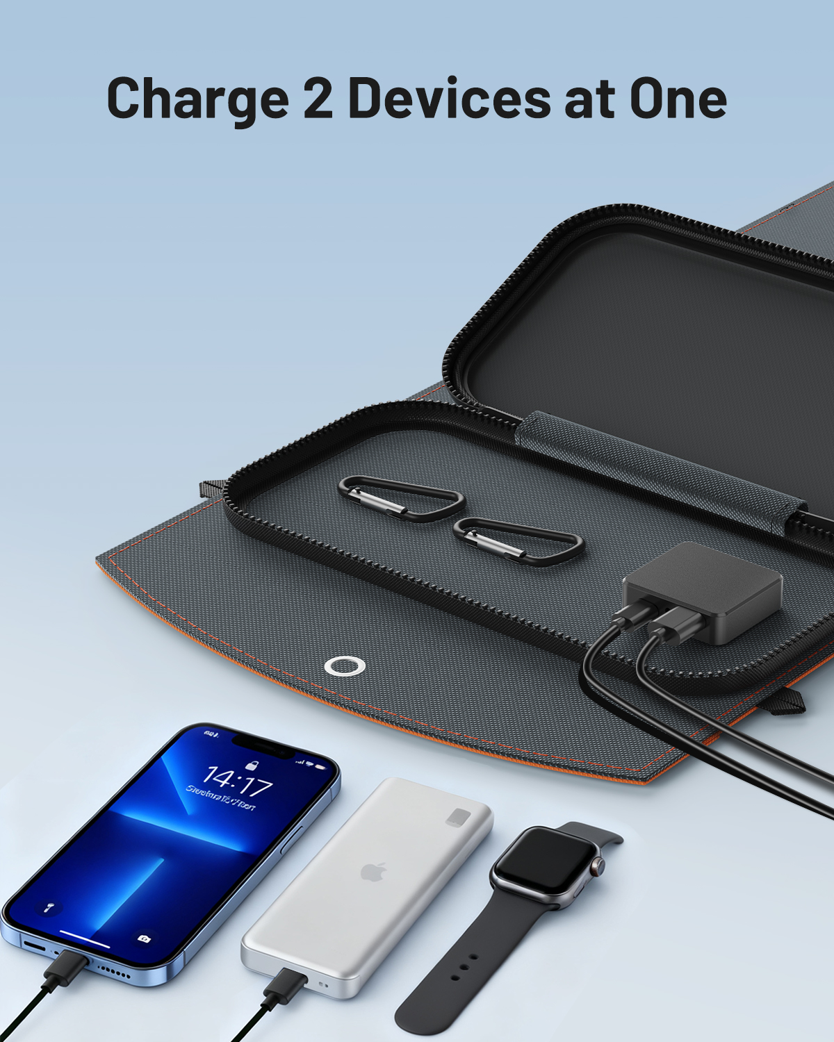 Solar Panels 30W Portable Foldable Solar Charger with 5V USB-A and USB-C Fast