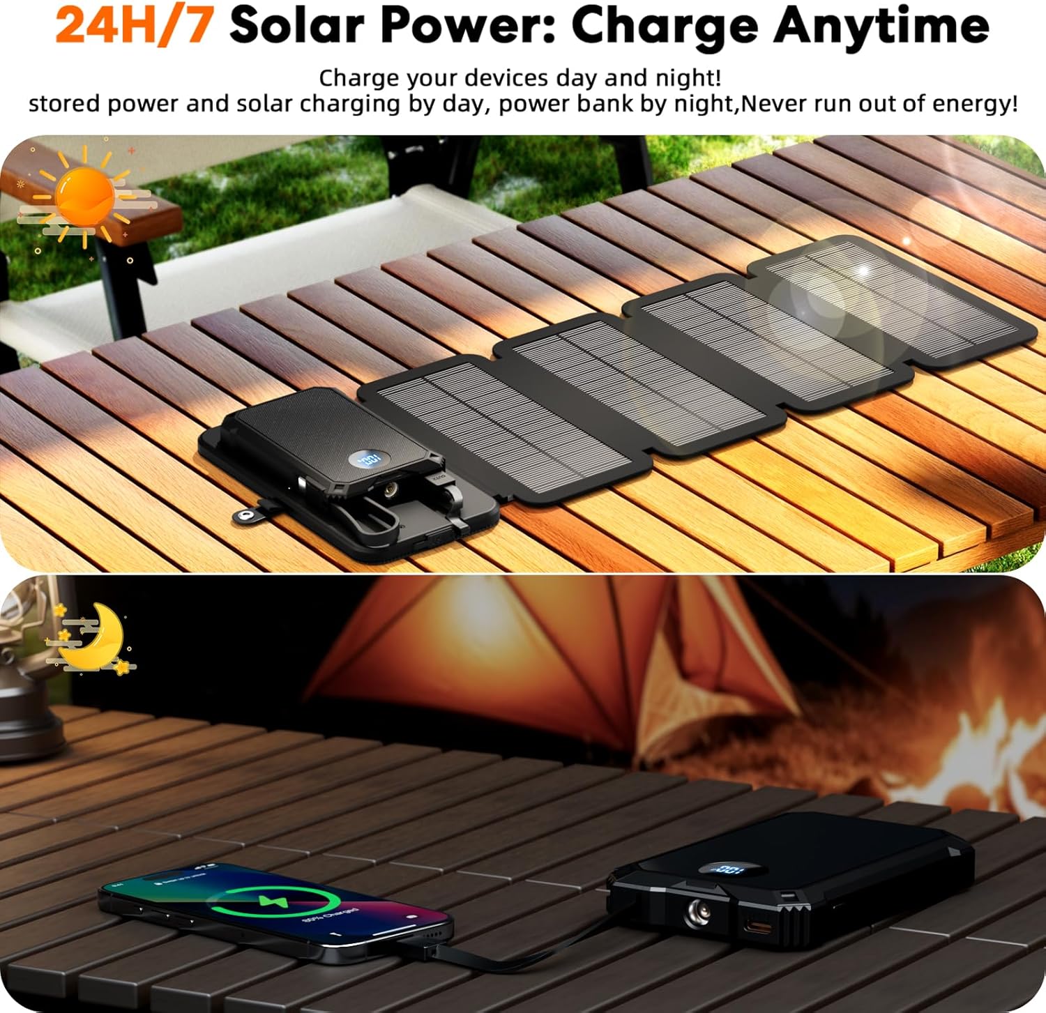 Solar Panels Power Banks - PBS32H-5 with 5.5W Solar Panels and 5000mAh Removable Battery
