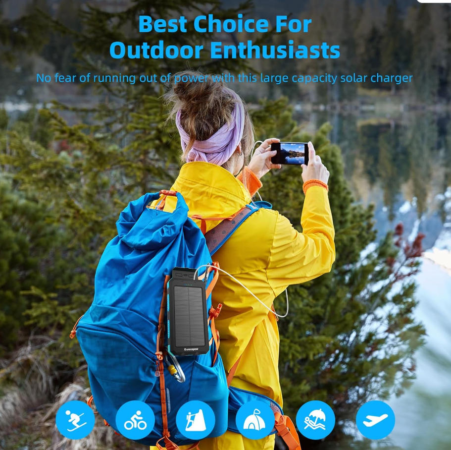 Solar Power Banks PS35K  Builtin 4 cables 10000mAh