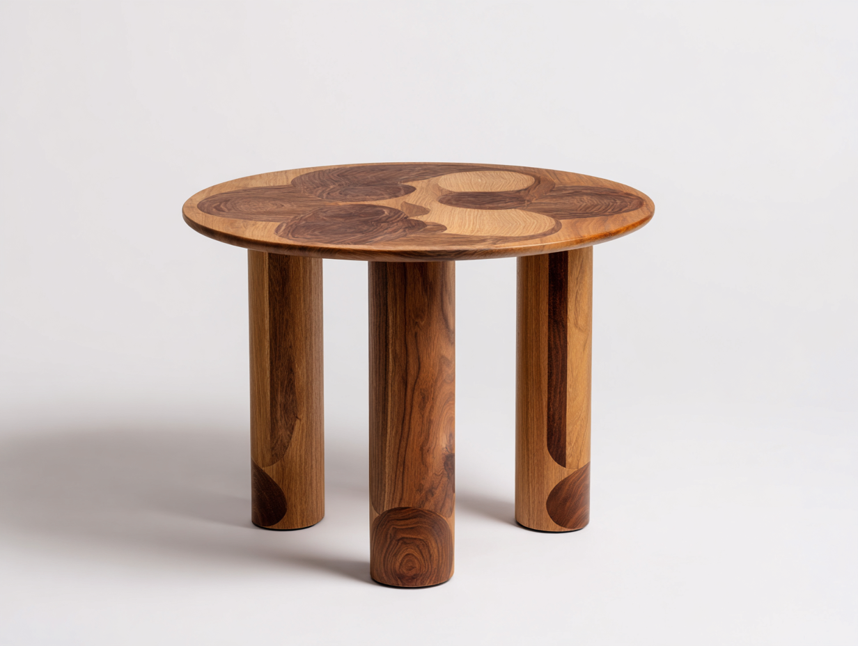 Tavolo da giardino rotondo in legno massello 90x90x75 cm - marrone - design naturale per esterni-Snugena