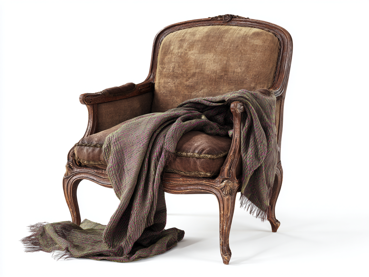 Poltrona in legno e tessuto 75x70x100 cm - marrone - design classico-Snugena